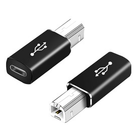 KIRVOS USB C Buchse zu Drucker Stecker Adapter (2 Stück,Schwarz) u-b auf u-c Druckerkabel Adapter Scannerkabel Drucker Konverter,Mit duckern, Scannern, E-Pianos, Synthesizern, Mikrofonen