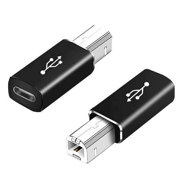 KIRVOS USB C Buchse zu Drucker Stecker Adapter (2 Stück,Schwarz)