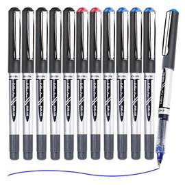 EYEYE Liquid Ink Rollerball Pen Medium Tip 0.7mm 12 Pack 3 Colors Quick Dry Ink Pens Fine Tip Smooth Writing for Diary, Notes, Office and School Supplies