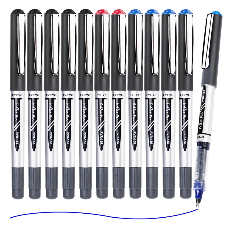 EYEYE Liquid Ink Rollerball Pen Medium Tip 0.7mm 12 Pack
