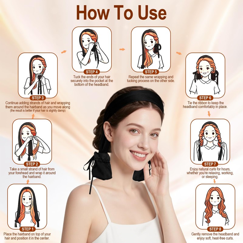 Sleepy Tie, Heatless Curls Overnight Set for Long Hair
