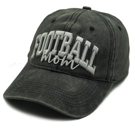 Jumsky Football Mom Gift - Football Mama Baseball Caps Embroidered Adjustable Washed Dad Hat Black, Black, One Size