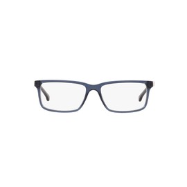 Brooks Brothers BB2019 - Marco rectangular para anteojos graduadas, color azul marino transparente/lente demo, 55 mm, Lente azul marino/demostración transparente, 55 mm