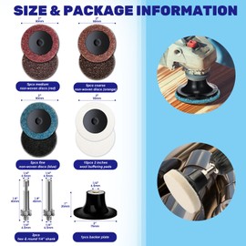 Waltool 28Pcs 2 Inch Roll Lock Quick Change Discs with 1/4" Holder, Fine Medium Coarse Drill Polishing Die Grinder Attachment Rotary Tools Accessories for Polish Burr Finish Rust Paint Removal