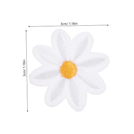 OSALADI 30Pcs Daisy Iron Patches DIY Flower Shape Embroidery Patches for Clothing Bags Hats and Home Decor Skin Friendly and Durable Decorative Appliques