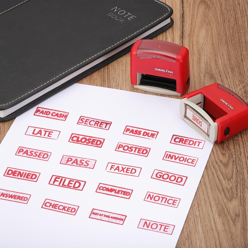 YOKIVE Invoice Self Inking Rubber Stamp, Office Ink Business Stamp