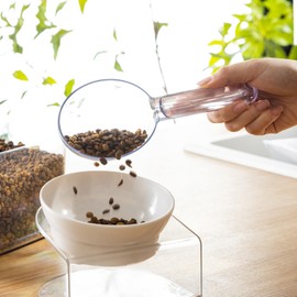 LivLab Mker Airtight Pet Food Storage Container Spoon, 150ml Capacity,Dry Food Spoon,Pet Food Scoop,Transparent