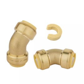 EFIELD 2 PCS 1/2"  Push Fit 1/2" X1/2"  45 Degree Elbow Fittings & Clip