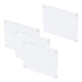 Wealrit 4 Pack 3.5x5 Inch Clear Acrylic Photo Frame,3mm+3mm Thickness Acrylic Magnetic Photo Frame,Double Sided Picture Frame