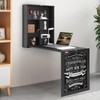VEVOR Mounted Convertible, Multi-Function Folding Wall Table with Chalkboard for