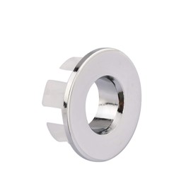 Sink Basin Trim Overflow Cover Brass Insert in Hole Round Caps Chrome