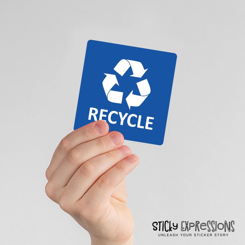 Sticky Expressions | Recycle Stickers for Trash Bins (4 Pack)