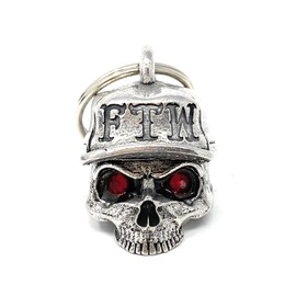 Bravo Bells FTW Skull Hat Diamond Bell - Biker Bell Accessory or Key Chain for Good Luck on The Road