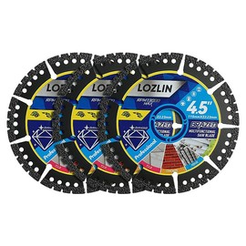 LOZLIN 3PCS 4.5" Multi-Material Cutting Blades - Dry Cut Metal,  Tile, Stone & Plastic - Angle Grinder Saw Blades for Alloy, Cast Iron & Marble (115mm) Tool Accessories:_3pcs