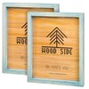 Blue Wooden Picture Frames 8.5x11 Set of 2 - Natural