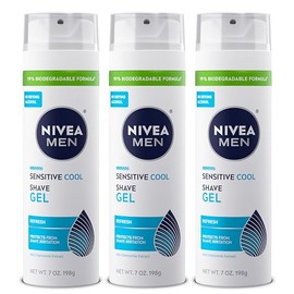 NIVEA MEN Sensitive Cooling Shaving Gel with Skin Guard, 7 oz Bottle (Pack of 3) by Nivea Men