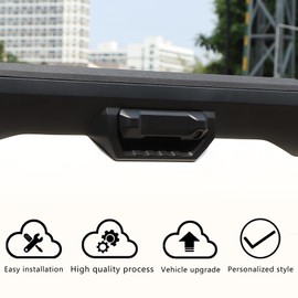 Car Tailgate Handle Cover Trim Compatible with Toyot@ Tundra 2022-2024 Car door Exterior Handle Tailgate Handle Cover Trim Frame decoration Accessories (One-hole low-end version, Matt black)