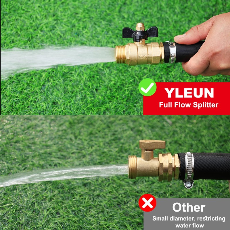 YELUN Garden Hose Brass Shut Off Valve Full Flow, No