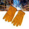 Heat Resistant Cowhide Leather Work Gloves for Welder and Driver,