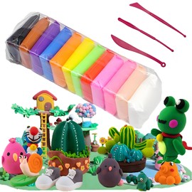 PRTCRZ Air-Drying Modelling Clay 12 Colours Suitable for Ages 3+ is the ideal gift The modelling clay is easy to shape and dries quickly.