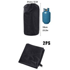 Gas Tank Cover, 31 x 59 cm Gas Tank Cover, 210D Oxford Fabric Gas Bottle Protective Cover, Gas Bottle Grill Cover, Propane Tank Cover with Drawstring, Ventilated, Waterproof, UV Protection, Fireproof,
