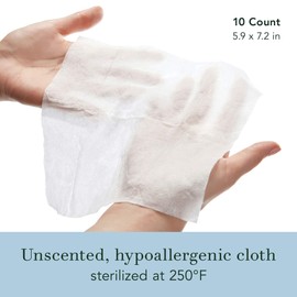 Rael Organic Cotton Wipes - Body Cloth, Individually Wrapped, All Skin Types, Vegan, Cruelty-Free, Unscented (10 Count, Pack of 4)