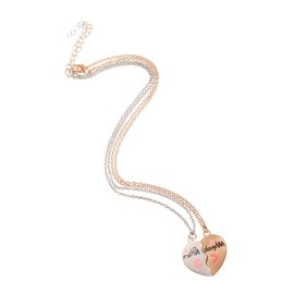 COLLBATH Mom Daughter Matching Heart Pendants Mother's Day Jewelry Clavicle Chain Necklaces Dainty Necklaces for Women