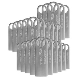 PSA Kit de 25 Piezas Flash Drive USB 16 GB STYLOS Modelo STMUSB2B ST100 Memoria USB Compacta Portátil Unidad de Almacenamiento USB 2.0 COMPUTO Y PAPELERIA
