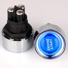 Gebildet 2pcs Universal SPST 12V-24V/50A Press Start Ignition Switch, LED Car Engine Start Stop Button Momentary Start Switch for Car Truck Boat RV ATV (Blue)