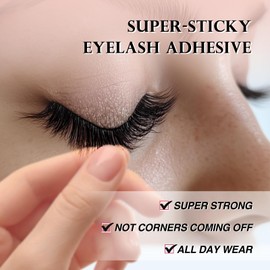 Eyelash Glue for False Eyelashes - Super Strong Hold Clear Lash Glue Waterproof Long-Lasting Strip Lash Glue Fast Drying Eyelash Adhesive 5ml/0.17oz White