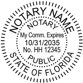 Florida Notary Seal Embosser, Pocket/Hand Model, 1-5/8" Impression, Black Body