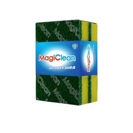 MAGICLEAN Set 48 Esponjas F4 - Fibra Verde Abrasiva con Esponja Amarilla - Limpieza Profunda Multiusos - Ideal para Cocina Platos Sartenes Parrillas y
