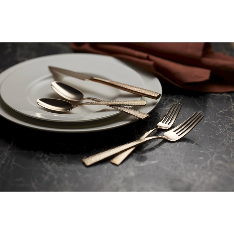 Oneida Full Rose Gold Piece Flatware Set, 40 Count, Metallic