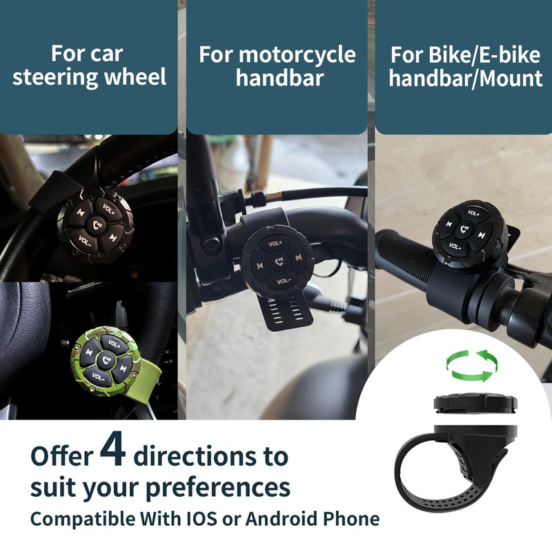 Jaesien Bluetooth Media Button Remote,Waterproof Wireless Music Controller for Car