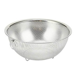Pearl Metal Corporation Punch Bowl Type Colander 8.3 inches (21 cm) with Feet, Stainless Steel, Atto Aqua HB-4111 Silver