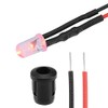 uxcell 5Set DC 12V 5mm Pre Wired LED with Holder, Red Light Round Top Clear Lens, 8mm Panel Mount