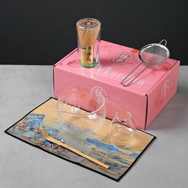 7 Pcs Matcha Whisk Set, Matcha Set Includes Matcha Bowl, Bamboo Matcha Whisk and Holder, Bamboo Scoop, Scoop Holder, matcha sifter and Tea Towel - Matcha Kit for Matcha Lovers (white)