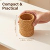 XLP Natural Rattan Pen Holder, Round Wicker Pencil Cup, Boho