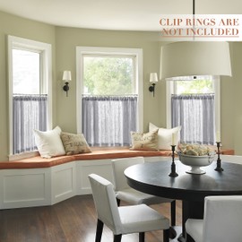 XTMYI - Cortinas transparentes (63,5 x 76,2 cm), color gris