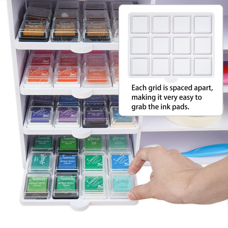 Sanfurney Ink Pad Cube Caddy Mini Size Stamp Pad Storage