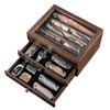 Knife Display Case, Knife Collection Display Holder with Glass Lid,