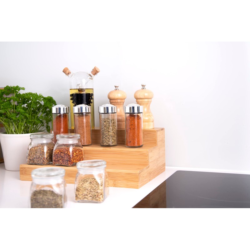 Copco Bamboo COP3TIERBAM Three Tier Cupboard Shelf Organiser, Display Boxed,