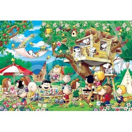 Epoch 28-034s 300-Piece Jigsaw Puzzle, Peanuts Tree House, 10.2 x 15.0 inches (26 x 38 cm), Includes Glue, Spatula and Point Card
