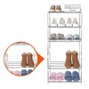 Fouews Small Shoe Rack, Narrow Stackable Shoe Shelf Organizer for