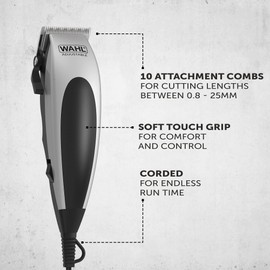 WAHL Vogue Corded Hair Clipper for Men, Home Hair Cutting, Male Grooming Kit, Mains Powered Clipping, Precision Cutting Blades, Black