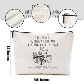 DHKG Book Themed Gifts Book Accessories Funny Makeup Bag Cosmetic Bag Zipper Pouch Christmas Thanksgiving Birthday Bookish Book Club Gifts for Book Themed Women Aunt Friends Bestie Librarian Reader