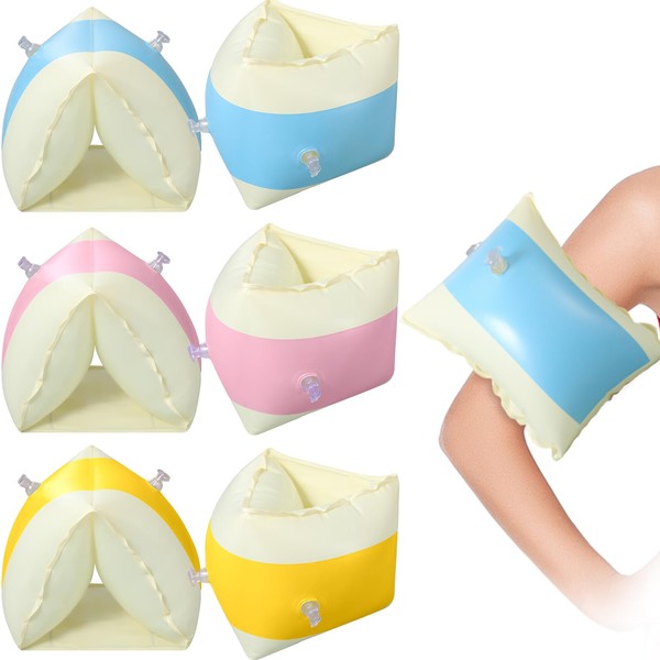 ShinyRelief 3 Pairs Arm Floaties Inflatable Arm Band PVC Striped