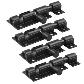 Coufce 4 Pack 2" Barrel Bolt Lock Black Slide Door Latch Lock Stainless Steel Security Door Lock for Bedrooms, Bathrooms, Cupboards, Pet Gate, Storage Units