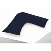 Belledorm Blue V shaped pillow case cover with poppers -