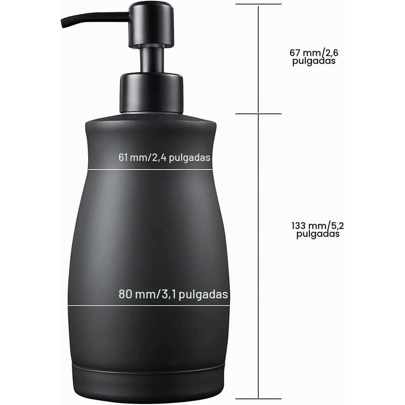 Dispensador de Jabón Negro Mate de Acero Inoxidable 304 para